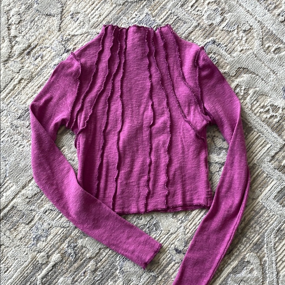 Urban Outfitters Purple Long Sleeve Crop Top
